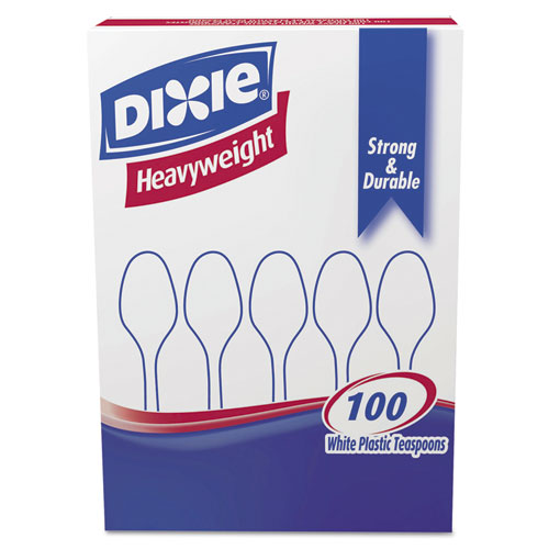 box of Dixie plastic spoons
